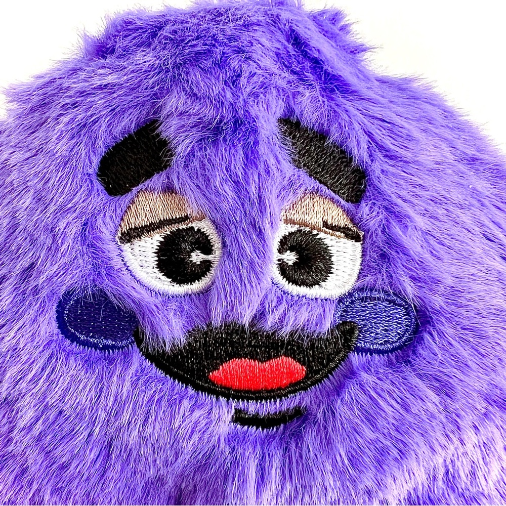 McDonald's Limited Edition Collectible Grimace Purple Fuzzy Plush Coin Purse - Picture 8 of 9